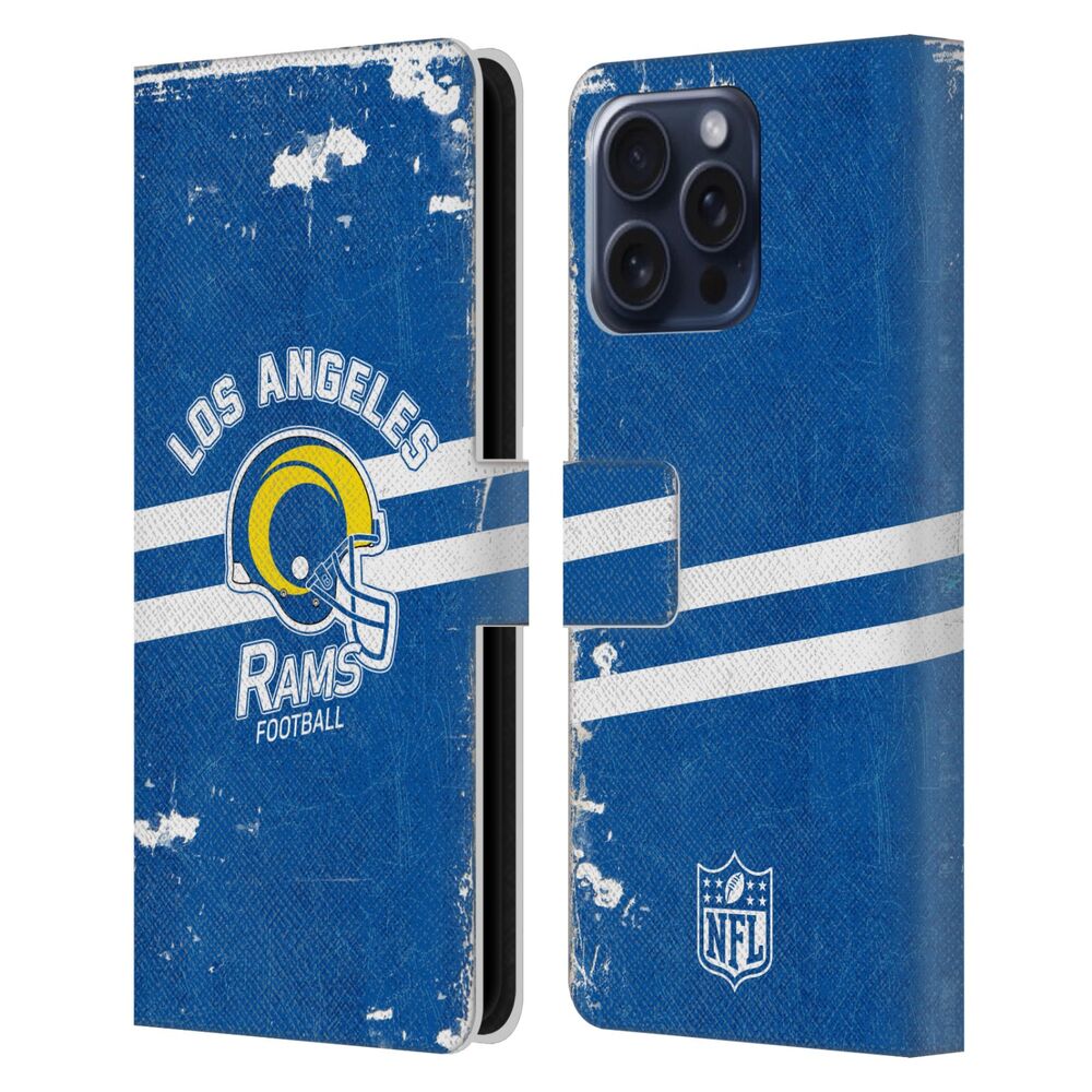 LOS ANGELES RAMS(NFL) ロサンゼルスラムズ ロサンゼルスラムズ - Helmet Distressed Look 100th レザー手帳型 / スマホ・アクセサリー 【公式 / オフィシャル】